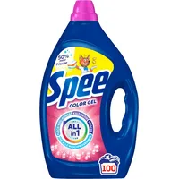 Spee Gel Color (100 Waschladungen), Flüssigwaschmittel mit 4 in 1 Formel, Waschmittel vereint Reinheit, Strahlkraft, Frische & Nachhaltigkeit, 20° - 60° C