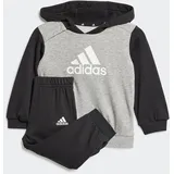 Adidas Trainingsanzug ADIDAS SPORTSWEAR "I CB FT JOG" Gr. 104, schwarz (black / medium grey heather) Kinder Sportanzüge