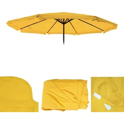 Ersatz-Bezug für Sonnenschirm Capri Pro, Gastronomie Marktschirm mit Volant Ø 5m, Polyester ~ gelb