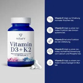 Vitafy Vitamin D3+K2 Kapseln 90 St.