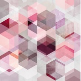 Rasch Textil Rasch Tapeten 100938 - Fototapete mit geometrischem Motiv aus Hexagon Formen in Rosa, Pink, Lila, und Grau aus der Young Artists Kollektion - 2,80m x 2,79m (L x B)