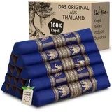 livasia Keilkissen Dreieckskissen hoch (Deluxe) - 38x55x35cm, Kapok, vegan, handgefertigt blau