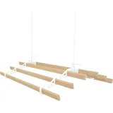 MonsterShop 0.9m Weißfarbener 6-Latten-Wäscheständer mit Deckenrollen