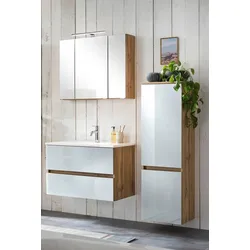 Badezimmer ''Helsinki'', Weiß/Eichefarben