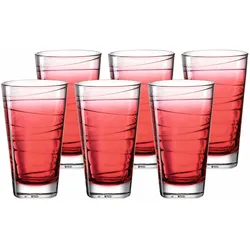 Leonardo VARIO Struttura Trinkglas groß 280 ml roter Verlauf 6er Set - A