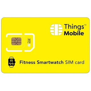 SIM-Karte für SMARTWATCH für Fitness - Things Mobile - mit weltweiter Netzabdeckung und Mehrfachanbieternetz GSM/2G/3G/4G. Ohne Fixkosten und ohne Verfallsdatum. 10 € Guthaben inklusive