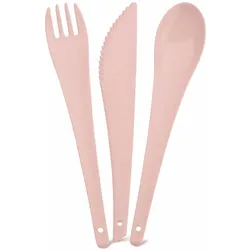 Koziol Rio Besteckset, 3-tlg., Besteck Set, Löffel, Gabel, Messer, Kunststoff, Powder Pink, 3036638