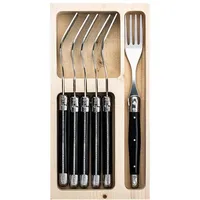 Laguiole Style de Vie Gabel-Set, Schwarz, Metall, Essen &