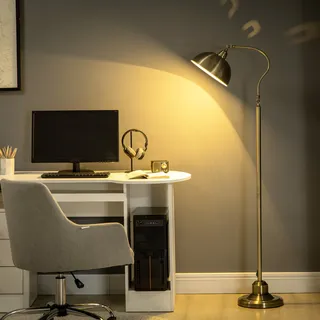 Homcom Stehlampe Retro Bogenlampe 40 W Bronze