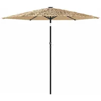 VidaXL Sonnenschirm mit LED und Stahlmast Braun 223x223x213 cm