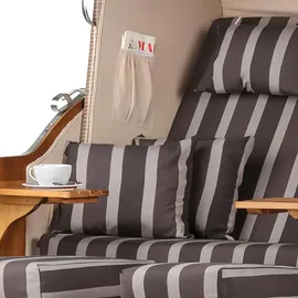 Mr. Deko Strandkorb Komplettset - bene living - Schleswig Pinie - PE mokka Modell 554