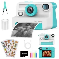 FOSMET Kinderkamera Sofortbildkamera,1080P 2,4" Display Digitalkamera Kinder Kinderkamera (30 MP, 8x opt. Zoom, inkl. Lustige Kinderspielzeug Geschenke für Jungen & Mädchen von 3-12 Jahren, 30MP Sofortbildkamera Kinder mit 32GB Karte & 3 Rollen Druckpapier) grün