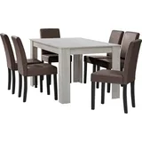 [en.casa] Essgruppe 7-tlg. eiche weiß/braun