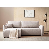 INOSIGN Ecksofa »MAVAS Schlafsofa mit Bettkasten, L-Form,«, ca.257/127cm (Liegefläche 212/145 cm), Cord, Chenille, Struktur, beige