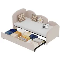 Odikalo Schlafsofa Aufbewahrungssofa Twin Size Daybed Storage Drawers Velvet gepolstert rosa