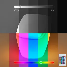 Eurotondisplay LED Gartenleuchte eckig wiederaufladbar RGBW mit Fernbedienung