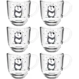 LEONARDO Tasse BAMBINIPanda, 6-tlg., Glas, 280 ml, 6-teilig bunt