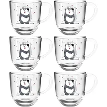 LEONARDO Tasse BAMBINIPanda, 6-tlg., Glas, 280 ml, 6-teilig bunt