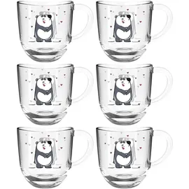 LEONARDO Tasse BAMBINIPanda, 6-tlg., Glas, 280 ml, 6-teilig bunt