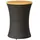 vidaXL Garten-Beistelltisch Trommelform Schwarz Poly Rattan Massivholz