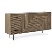 BIZZOTTO Sideboard Stanwood 200 x 85 x 45 cm Beige / Schwarz