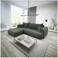 Luxusbetten24 Schlafsofa Designer Sofa Baron L, mit Schlaffunktion und Stauraum grün