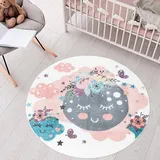 Carpet City Kinderteppich »ANIME917«, rund, 11 mm Höhe, Kinderzimmer Teppich Modern mit lustigen Cartoon-Figuren, Multi