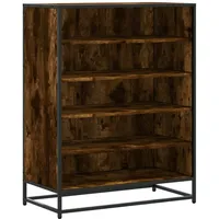 VidaXL Schuhschrank Räuchereiche 75x38x97,5 cm Holzwerkstoff Metall