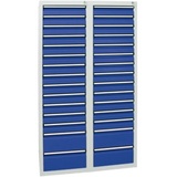 Stumpf Schubladenschrank Serie STS 410, 30 Schubladen enzianblau (26x100, 4x200mm)