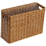 Baoblaze Rattan-ähnlicher Zeitschriftenkorb Multifunktionaler Organizer-Korb-Aufbewahrung für das Aufenthaltsraum, Dunkelbraun