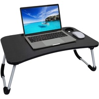 Afunti Laptop-Betttisch, tragbarer Bett-Schreibtisch für Laptop, faltbarer Laptop-Schoßschreibtisch mit Getränkehalter, Laptop-Ständer, Frühstückstablett für Bett, Sofa, Schreiben, Essen, (60 x 40 cm)
