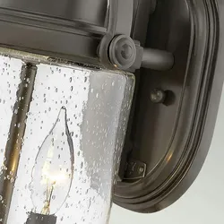 Licht-Erlebnisse Wandleuchte außen WEYMOUTH Vintage Design ölgeriebenes Bronze, Transparent 2x E14 bis 40W LE117788