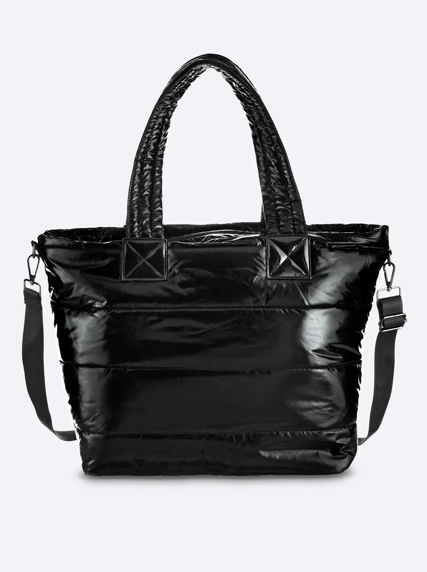 Shopper HEINE, Damen, Gr. B/H/T: 26cm x 35cm x 23cm, schwarz, Viskosemischung, unifarben, Taschen Shopper