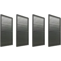 Mendler 4er-Set Aluminium Schiebetür für Pergola HWC-L46, Terrassenüberdachung, Lamellenpaneel