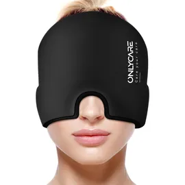 onlycare Migräne Maske, Upgraded Migräne Kühlmaske Schlafmaske Kühlmütze Kühlhaube 360° Gel Surround kühlpads zur Linderung von Migräne, Kopfschmerzen, Druck