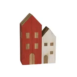 Deko Holzhaus rot/weiß sortiert 651988000449 13x5,5x19cm