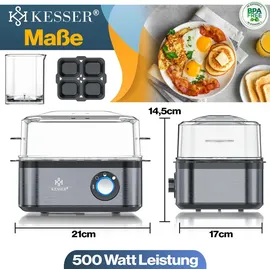 Kesser Eierkocher 8 Eier + Messbecher Schwarz