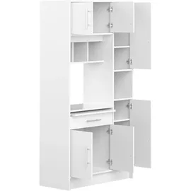 TemaHome Louise Küchenschrank 91,4 x 40 x 180 cm Weiß/Eiche Holz