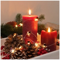 MARELIDA LED Draht Lichterkette Schneemannkopf Winter Weihnachtsdeko Acryl 20LED