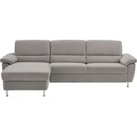 CALIZZA INTERIORS Ecksofa »Onyx L-Form«, Recamiere links oder rechts, wahlweise mit Bettfunktion, Breite 270 cm grau