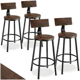 Tectake Barhocker Poole 54 x 101,5 x 54 cm Braun
