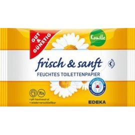Gut & Günstig 2er-Pack feuchtes Toilettenpapier Kamille »frisch & sanft« 2x70ST, Gut und Günstig