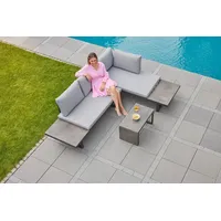LC Garden »Sungardo« Gartenlounge Set 3tlg. anthrazit Aluminium/HPL Loungeset Balkonset