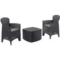 ProGarden Balkonset Three anthrazit Kunststoff - anthrazit