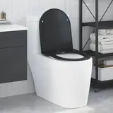 vidaXL Toilettensitz Quick Release Absenkautomatik Duroplast Schwarz
