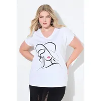 MIAMODA Damen große Größen Übergrößen Plus Size T-Shirt, Bequeme Passform, Frauen-Motiv schneeweiß 48 843010200-48 - 48