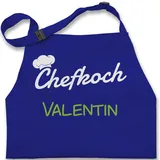 Kinderschürze Schürze Kinder Jungen Mädchen - Kochschürze - Chefkoch mit Name - Geschenk Küchenchef Chef de Cusine - 2-6 Jahre - Royalblau - kinderkochschürze koch kinderkochschürzen kind - 2-6 Jahre