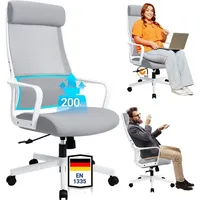 Luxuskollektion Ergonomischer Bürostuhl Kopfstütze Schwarz