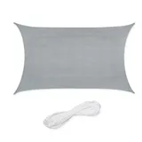 Relaxdays Rechteckiges Sonnensegel HDPE Grau