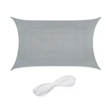 Relaxdays Rechteckiges Sonnensegel HDPE Grau